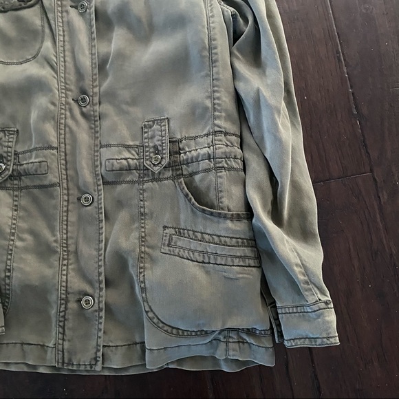 Khaki Green Jacket Max Jeans Sz L Removable Fleece Lining - Picture 8 of 13